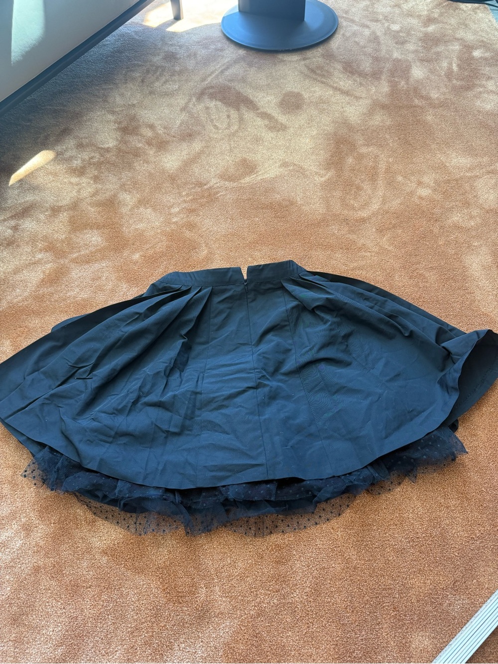 Black Full Circle Tulle Hem Skirt